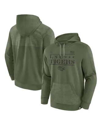 Men's Fanatics Olive Lsu Tigers Oht Military-Inspired Appreciation Stencil Pullover Hoodie