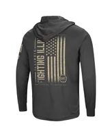 Men's Colosseum Charcoal Distressed Illinois Fighting Illini Team Oht Military-Inspired Appreciation Hoodie Long Sleeve T-shirt