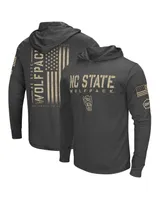 Men's Colosseum Charcoal Distressed Nc State Wolfpack Team Oht Military-Inspired Appreciation Hoodie Long Sleeve T-shirt