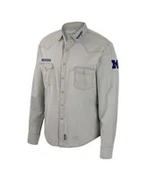 Men's Colosseum x Wrangler Gray Michigan Wolverines Cowboy Cut Western Full-Snap Long Sleeve Shirt