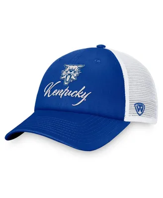 Women's Top of the World Royal, White Kentucky Wildcats Charm Trucker Adjustable Hat