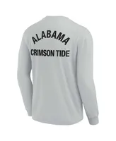 Men's and Women's Fanatics Signature Gray Alabama Crimson Tide Super Soft Long Sleeve T-shirt