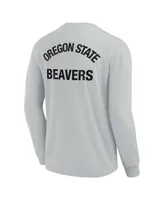 Men's and Women's Fanatics Signature Gray Oregon State Beavers Super Soft Long Sleeve T-shirt