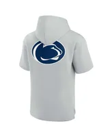 Men's and Women's Fanatics Signature Gray Penn State Nittany Lions Super Soft Fleece Short Sleeve Pullover Hoodie