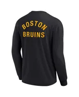 Men's and Women's Fanatics Signature Black Boston Bruins Super Soft Long Sleeve T-shirt