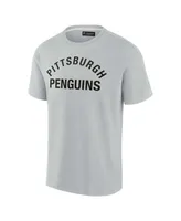 Men's and Women's Fanatics Signature Gray Pittsburgh Penguins Super Soft Short Sleeve T-shirt