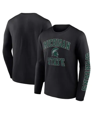 Men's Fanatics Michigan State Spartans Distressed Arch Over Logo Long Sleeve T-shirt