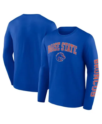 Men's Fanatics Royal Boise State Broncos Distressed Arch Over Logo Long Sleeve T-shirt