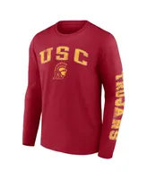 Men's Fanatics Cardinal Usc Trojans Distressed Arch Over Logo Long Sleeve T-shirt