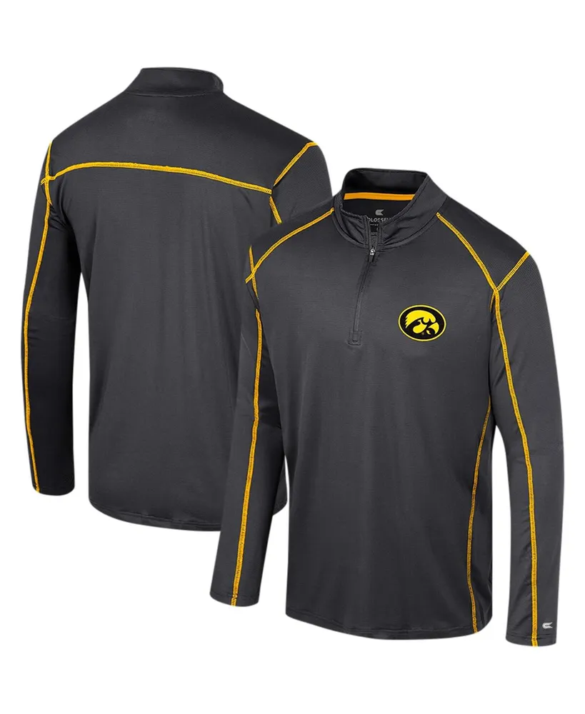 Men's Colosseum Black Iowa Hawkeyes Cameron Quarter-Zip Windshirt