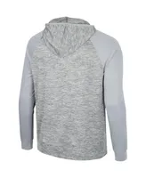 Men's Colosseum Gray Colorado State Rams Cybernetic Raglan Quarter-Zip Hooded Top