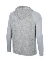 Men's Colosseum Gray Baylor Bears Cybernetic Raglan Quarter-Zip Hooded Top