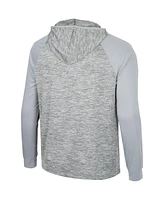 Men's Colosseum Gray Oklahoma Sooners Cybernetic Raglan Quarter-Zip Hooded Top