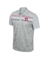 Men's Colosseum Gray Stanford Cardinal Cybernetic Polo Shirt