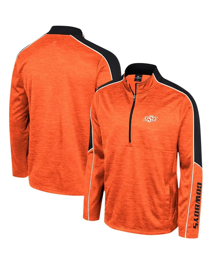 Men's Colosseum Orange Oklahoma State Cowboys Marled Half-Zip Jacket