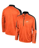 Men's Colosseum Orange Oklahoma State Cowboys Marled Half-Zip Jacket