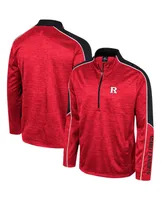 Men's Colosseum Scarlet Rutgers Knights Marled Half-Zip Jacket