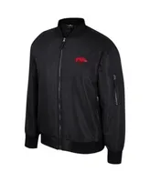 Men's Colosseum Black Arkansas Razorbacks Full-Zip Bomber Jacket