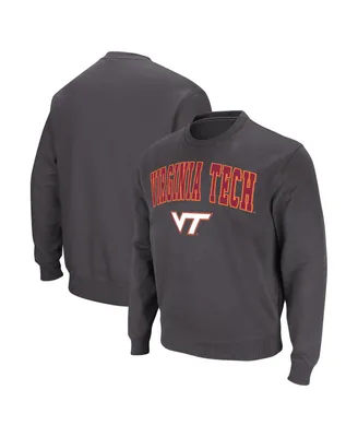 Men's Colosseum Charcoal Virginia Tech Hokies Arch & Logo Pullover Sweatshirt