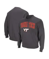 Men's Colosseum Charcoal Virginia Tech Hokies Arch & Logo Pullover Sweatshirt