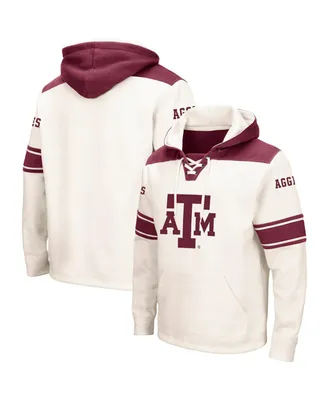 Men's Colosseum Cream Texas A&M Aggies 2.0 Lace-Up Hoodie