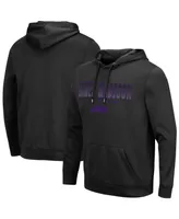 Men's Colosseum Black James Madison Dukes Blackout 3.0 Pullover Hoodie