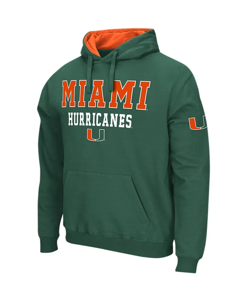 Men's Colosseum Green Miami Hurricanes Sunrise Pullover Hoodie