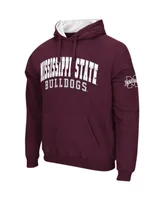 Men's Colosseum Maroon Mississippi State Bulldogs Double Arch Pullover Hoodie