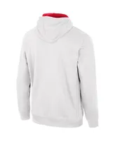 Men's Colosseum White Ohio State Buckeyes Half-Zip Hoodie