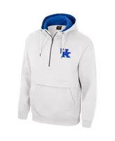 Men's Colosseum White Kentucky Wildcats Half-Zip Hoodie