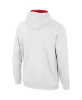 Men's Colosseum White Wisconsin Badgers Half-Zip Hoodie