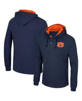 Men's Colosseum Navy Auburn Tigers Affirmative Thermal Hoodie Long Sleeve T-shirt