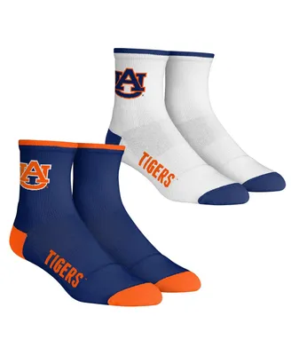 Youth Boys and Girls Rock 'Em Socks Auburn Tigers Core Team 2-Pack Quarter Length Sock Set