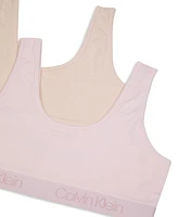 Calvin Klein Big Girls Scoop Neck Bralette, Pack of 2