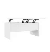 Coffee Table High Gloss White 40.2"x19.9"x18.3" Engineered Wood