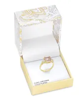 Charter Club Gold-Tone Cubic Zirconia & Square Pink Crystal Ring, Created for Macy's