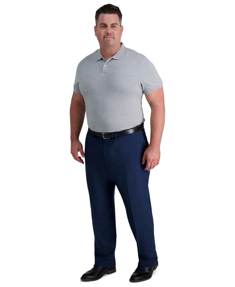 Haggar Men's Big & Tall Premium Comfort Stretch Classic-Fit Solid Flat Front Dress Pants
