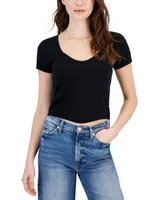 Hippie Rose Juniors' Ribbed Super Soft Corset Tee