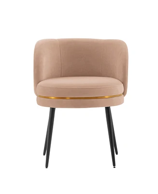 Manhattan Comfort Kaya 22.83" Wide Pleated Velvet Upholstered Dining Chair