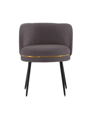 Manhattan Comfort Kaya 22.83" Wide Pleated Velvet Upholstered Dining Chair