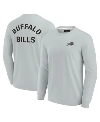 Men's and Women's Fanatics Signature Gray Buffalo Bills Super Soft Long Sleeve T-shirt
