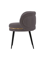 Manhattan Comfort Kaya 2-Piece Pleated Velvet Upholstered Dining Chair Set