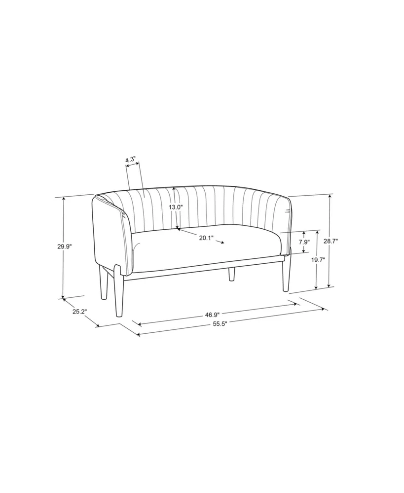 Lifestyle Solutions 55.5" Velvet Catriona Loveseat