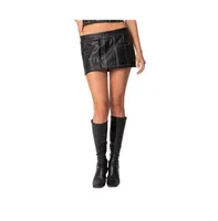 Women's Moss faux leather mini skort