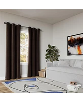 Cascade Pleated Velvet Blackout Grommet Curtain Panel