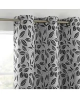 Satti Embroidered Leaf 100% Blackout Grommet Curtain Panel