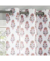 Avie Global Medallion Semi-Sheer Grommet Curtain Panel