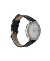 Jessica Carlyle Women's Analog Black Polyurethane Leather Strap Plain Watch 35mm