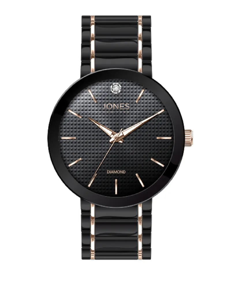 Jones New York Men's Analog Shiny Two-Tone Metal Bracelet Watch 42mm