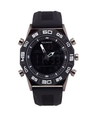 Rocawear Men's Analog-Digital Silicone Strap Watch 46mm